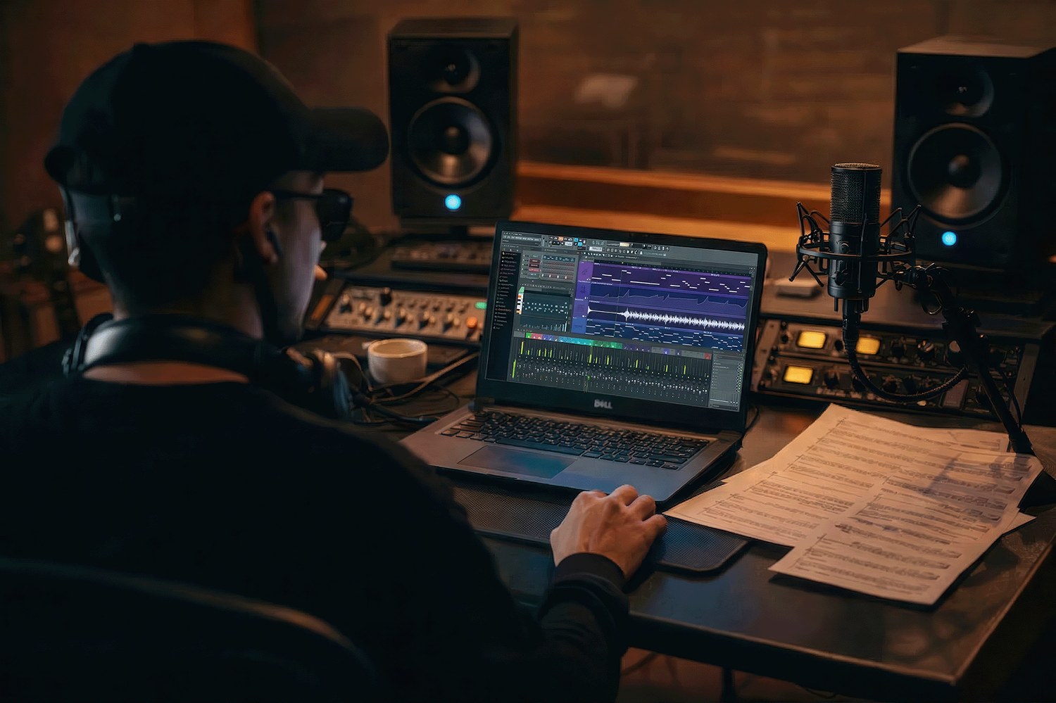 Producción de una canción en el estudio